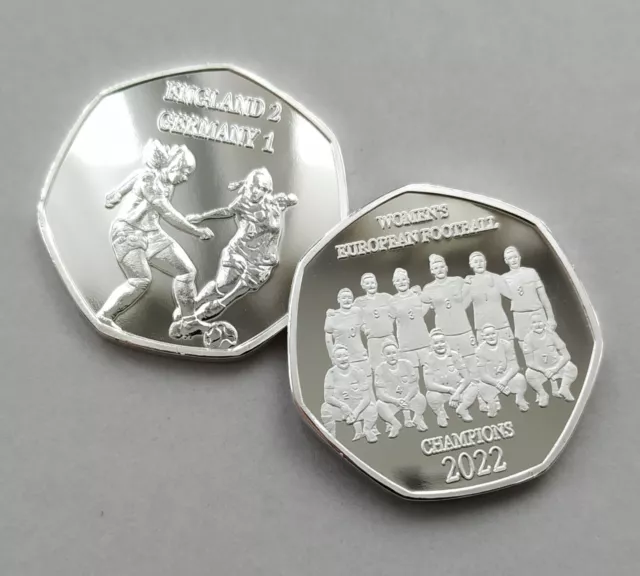 Women's England Football Commemorative Silver Plated Coin - Euro 2022