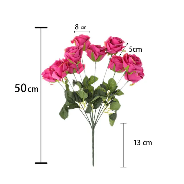20/10 Heads Silk Rose Artificial Fake Flowers Bouquet Wedding Garden Party Decor 2