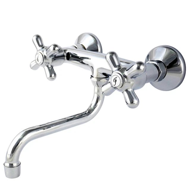 Rubinetto Da Parete Per Riempimento Pentole In Ottone Cromato - Doppio Braccio Oscillante