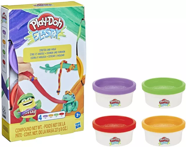 Hasbro - Play-Doh - Élastix Pâte à Modeler (4er Paquet) Pétrir Divers Couleurs