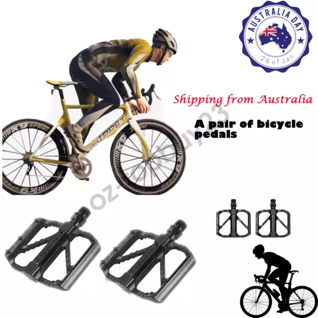 1 Pair Bicycle Pedals MTB Mountain Road Bike Cycling Flat Pedal Aluminum Alloy