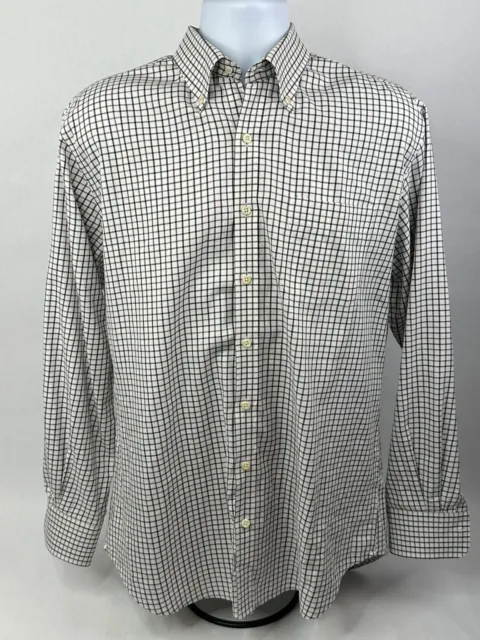 Peter Millar Shirt Mens Large Multicolor Nanoluxe Easy Care L/S Tattersall Check