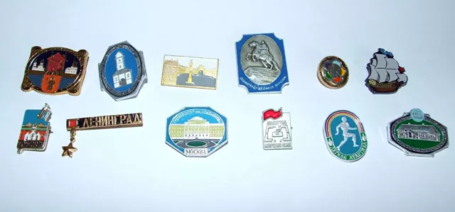 12 Petites broches vintage Russe CCCP URSS Union Soviètique 70/80 - B5