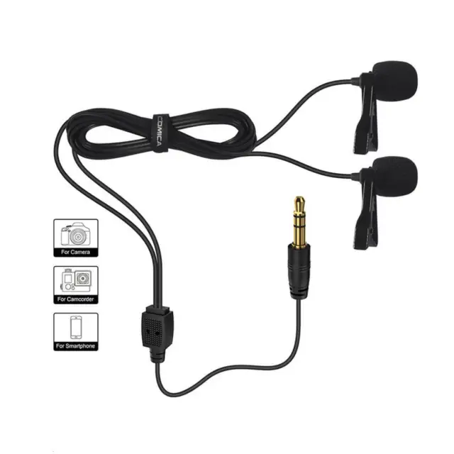 Lavaliere Microphone compatible with Camcorders, Cameras & Smartphones CVM-D02