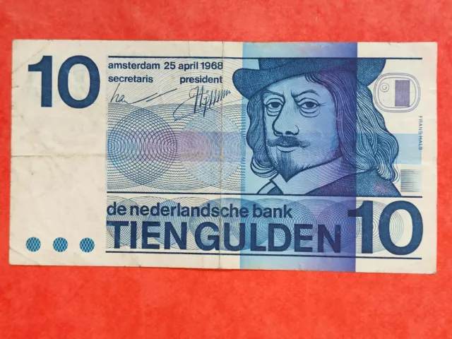 Billet 10 gulden Pays-Bas 1968 qualité TB
