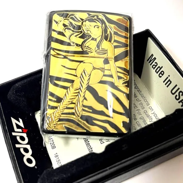 Zippo Oil Lighter Urusei Yatsura Ram Chan Gold Black Regular Case Japan