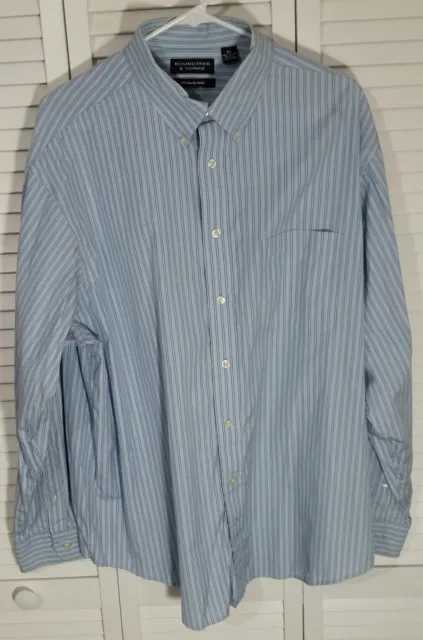 ROUNDTREE & YORKE 80's Two-Ply Cotton Mens Long Sleeve Dress Shirt Size: XL  $8.50 - PicClick
