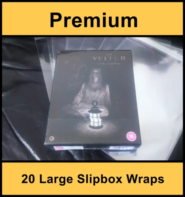 Premium Large Blu Ray Slipbox Wraps / Sleeves (Pack of 20)