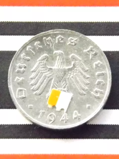 GERMAN Coin 1944 G 1 REICHSPFENNIG Zinc SWASTIKA 3RD REICH WW2 +RARE Pfennig Rpf