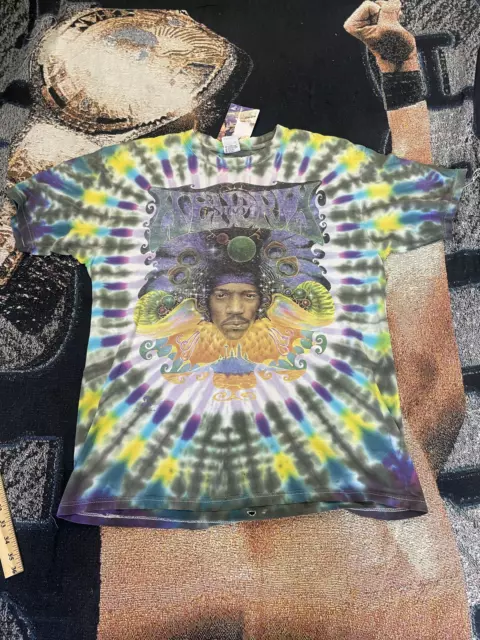 Vintage RARE 1997 Jimi Hendrix Tie Dye Shirt XL Anvil