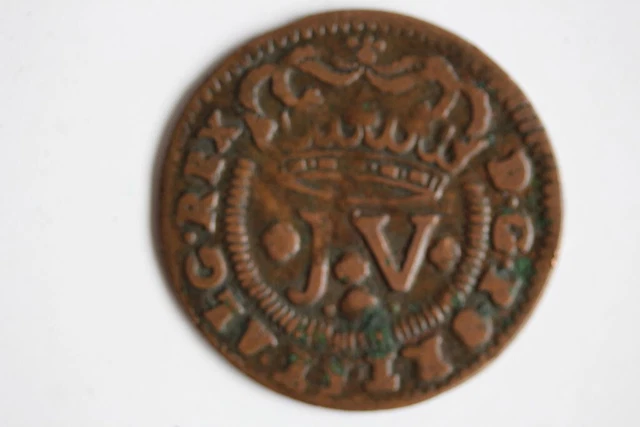 Monnaie 5 réis Jean V (Joao) 1714 Portugal (43189)