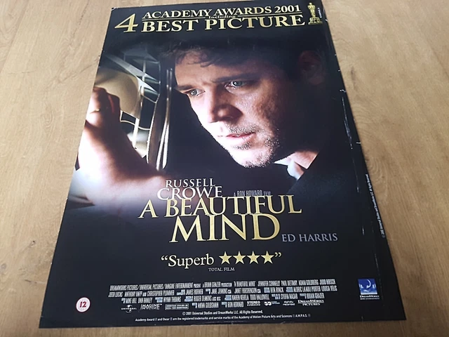 A BEAUTIFUL MIND Russell Crowe 2001 ORIGINAL MOVIE POSTER 22 YEARS 