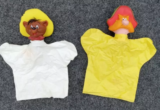 LOONEY TUNES Vintage Vinyl HAND PUPPET Yosemite Sam Speedy Gonzales 60-70s 9