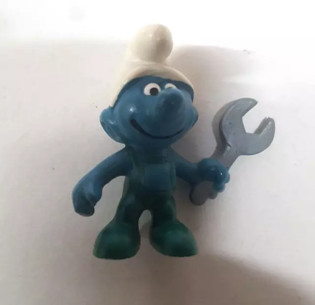 🟢Puffi Smurf Puff0 Meccanico  Schleich Vintage Ottime Condizioni