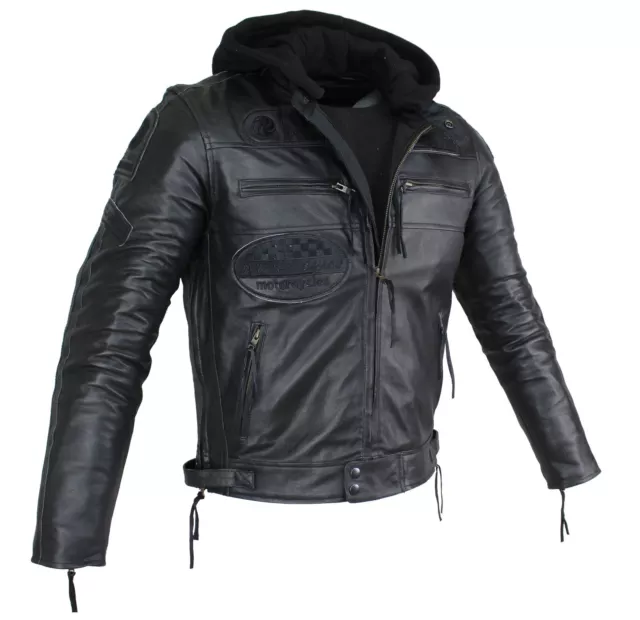 NEU Herren Motorrad Lamm Leder Jacke Biker Custom Freizeit Jacke mit Protektoren