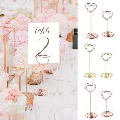 Wedding Table Name Number Photo Holder Heart Clip Ivory White Vintage Style 