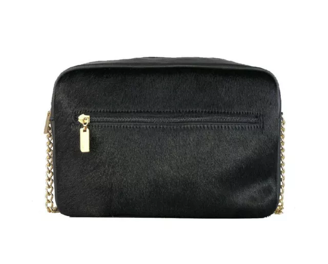 Bolso de piel negra y pelo potro negro, PIEL AUTÉNTICA, hecho en España