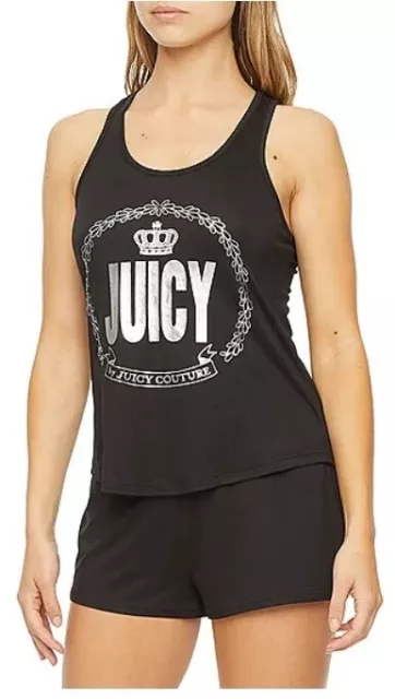 Juicy Couture Pajama Top Women's Sleeveless Sleep Tank Black - Large