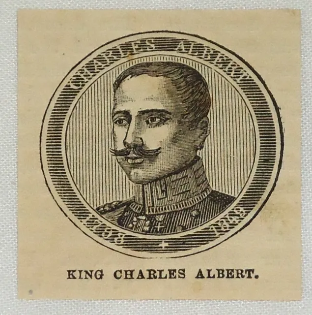 Piccolo 1881 Rivista Incisione ~ King Charles Albert Of Sardegna