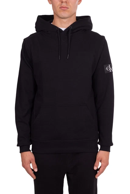 CALVIN KLEIN JEANS - Felpa uomo con cappuccio e badge logo