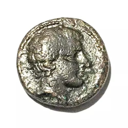 Ancient Greek Coin Phalanna Thessaly AE. 400-344 BC. Head of Apollo and Nymph