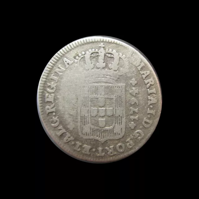 Portuguese Azores 75 Reis 1794 Ruler Maria I Silver Km 6 #8019#