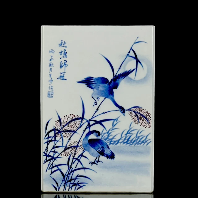 Chinese Blue&white Porcelain Handmade Exquisite Flowers&Birds Brush Pot 12377