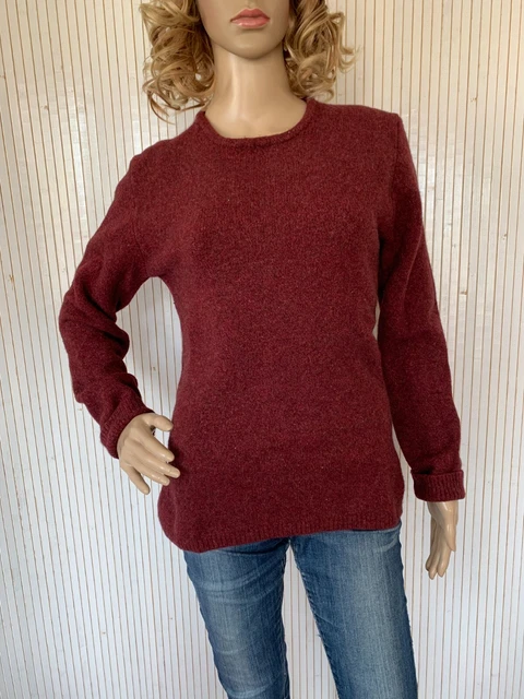 Pull Vintage Cacharel En Laine D'agneau – Taille M, Couleur Rouge, Col Rond, Occasion Très Bon état
