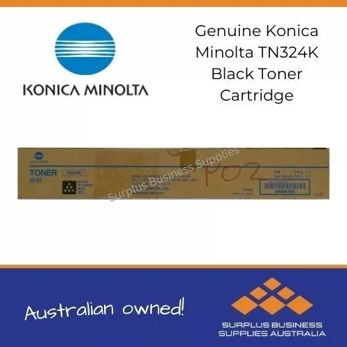 Genuine Konica Minolta TN324K Black Toner - A8DA190 Bizhub C258 C308 C368