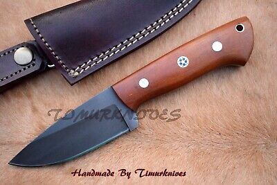 Custom Hand Made 8  Inch 1095 Steel Hunting Camping Bushcraft Knife With Sheath