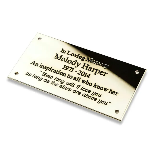 6X4 INCH Solid Brass Plaques - Engraved Plates plain back or screw fittings