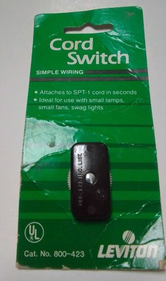 Leviton 800-423 Feed-Thru Pole On/Off 6A 125V CSA Carded Rotary Switch Brown B15