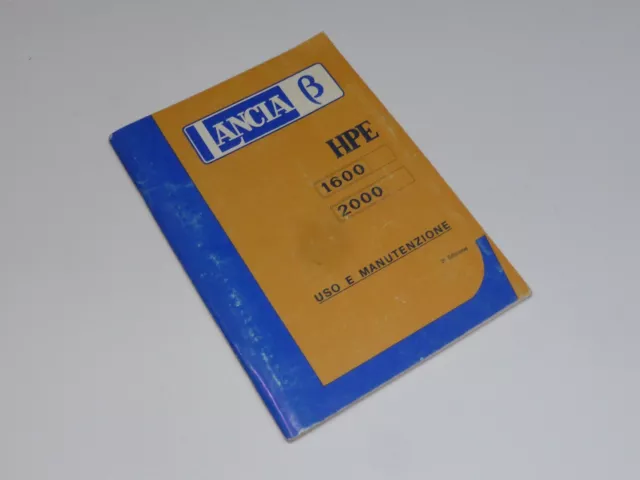 Libretto Uso E Manutenzione Lancia Beta Hpe 1600-2000