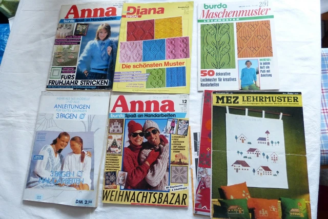 Stricken Sticken Burda Diana Anna MEZ Lehrmuster 80er Jahre Konvolut