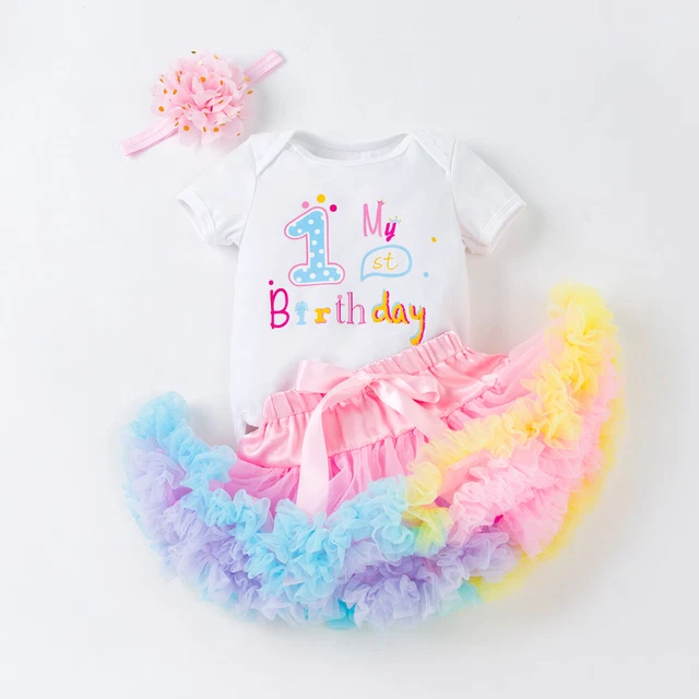 Costume compleanno neonato bambina neonata romper tutù gonne set fascia