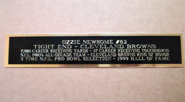 Ozzie Newsome Cleveland Browns Nameplate For A Football Jersey Case 1.5" X 6"