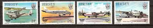 Jersey # 336-339 Mnh Civil Aviation, Airplanes