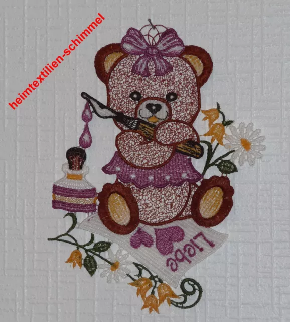 PLAUENER SPITZE Fensterbild TEDDY Fensterdekoration BÄRCHEN Fensterdeko BÄR NEU