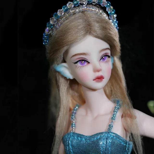 1/6 BJD Doll Girl Elves Ears Eyes + Face Up Hair Resin Toy Clothes Gift FULL SET