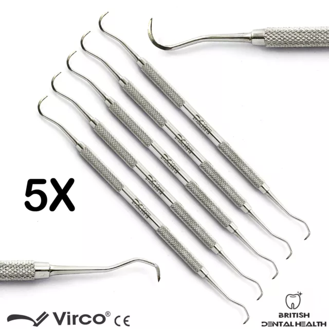 5X Sickle Jaquette Scaler H6/H7 Pick Tool Hygienist Dental Stainless Steel