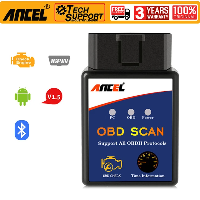 ANCEL ELM327 BLUETOOTH Car OBD2 Scanner Diagnostic Check Engine Code Reader Tool EUR 5,66