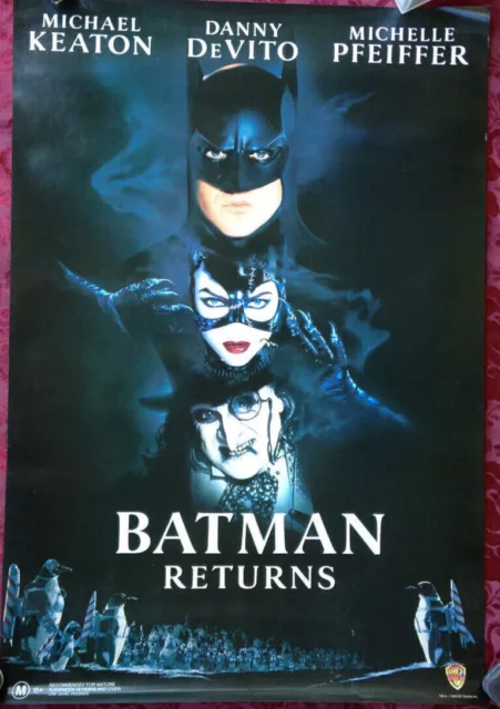 Batman Returns Aus Orig Rare Nmint Rolled Theatrical Movie Poster 1992 Keaton