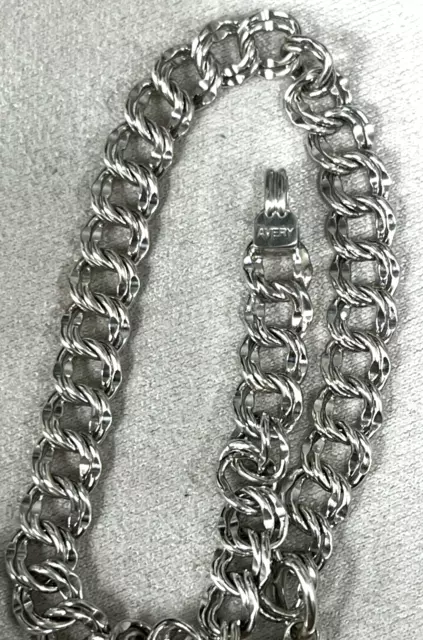 James Avery Sterling Silver light double curb charm chain bracelet size 7in