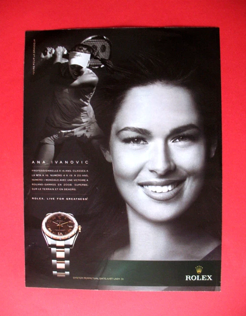 Publicite De Presse Rolex Oyster Perpetual Montre Tennis Ana Ivanovic Ad 2011