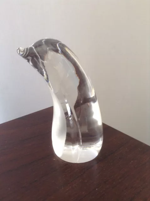 (Spode) Lead Crystal Clear Cut Glass 3.5'' Sitting Penguin Figurine