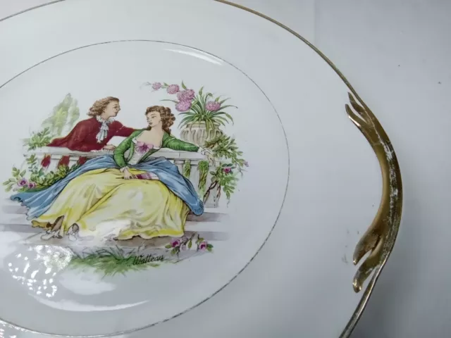 Assiette céramique de St-Amand Ceranord collection Watteau décor amours galants 5