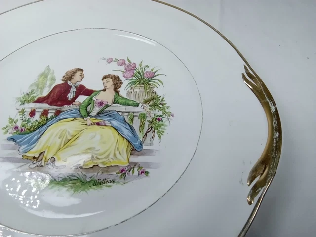 Assiette céramique de St-Amand Ceranord collection Watteau décor amours galants 5
