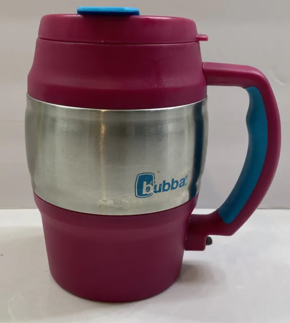 Bubba 20 oz Stainless Steel Insulated Thermos Travel Mug Pink 6.5" Tall Snap Lid