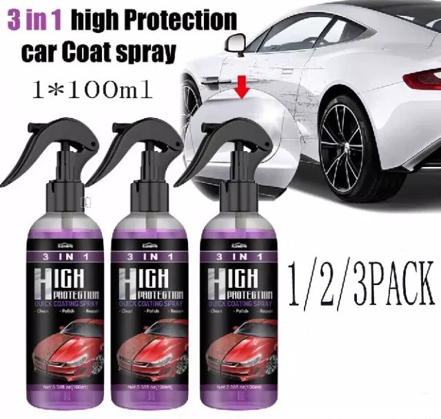 3 in 1 High Protection Quick Car Coat Ceramic Coating Spray Hydrophobic  30ML US