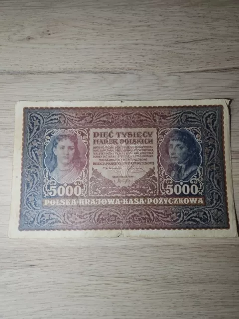 Billet de banque, POLOGNE POLSKA 5000 MAREK 1920- III SERA AF 337077 (TTB)